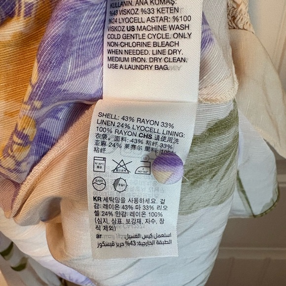 & Other Stories linen blend asymmetric hem midi dress size 8 - Picture 8 of 10